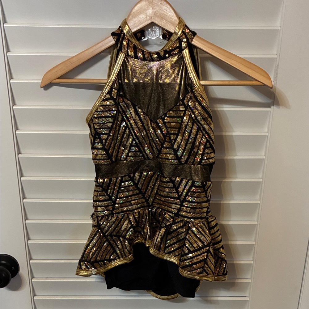 A Wish Come True Gold and Black Kids dance costume